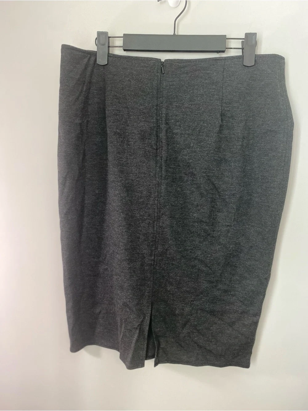 Classic Dark Gray Pencil Skirt with Zip Accent - Women - Picture 4 of 5